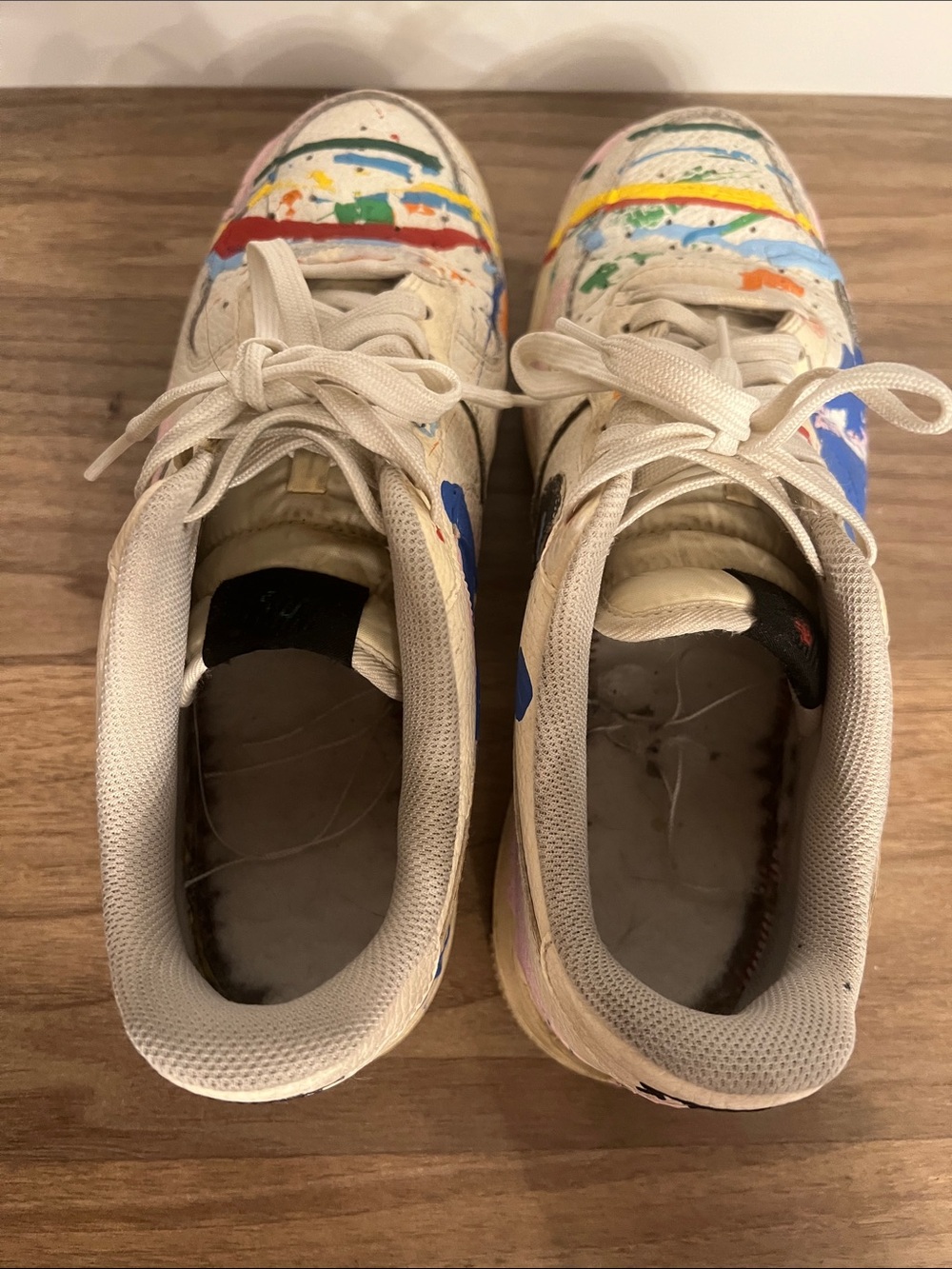 Nike Men's Paint-Splatter Air Beige with Multicolor Accents - Picture 3 of 8